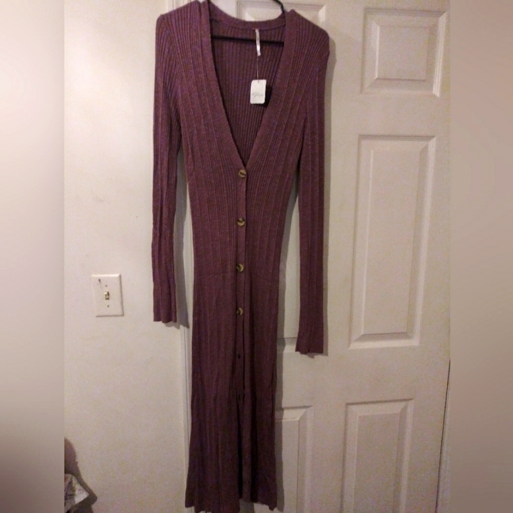 Free people button up long cardigan